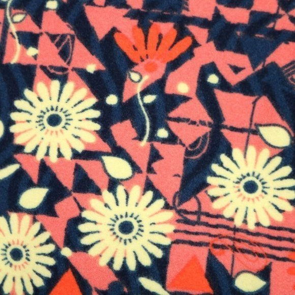 LuLaRoe Leggings Blue Pink Yellow Orange Floral One Size OS - Picture 9 of 11